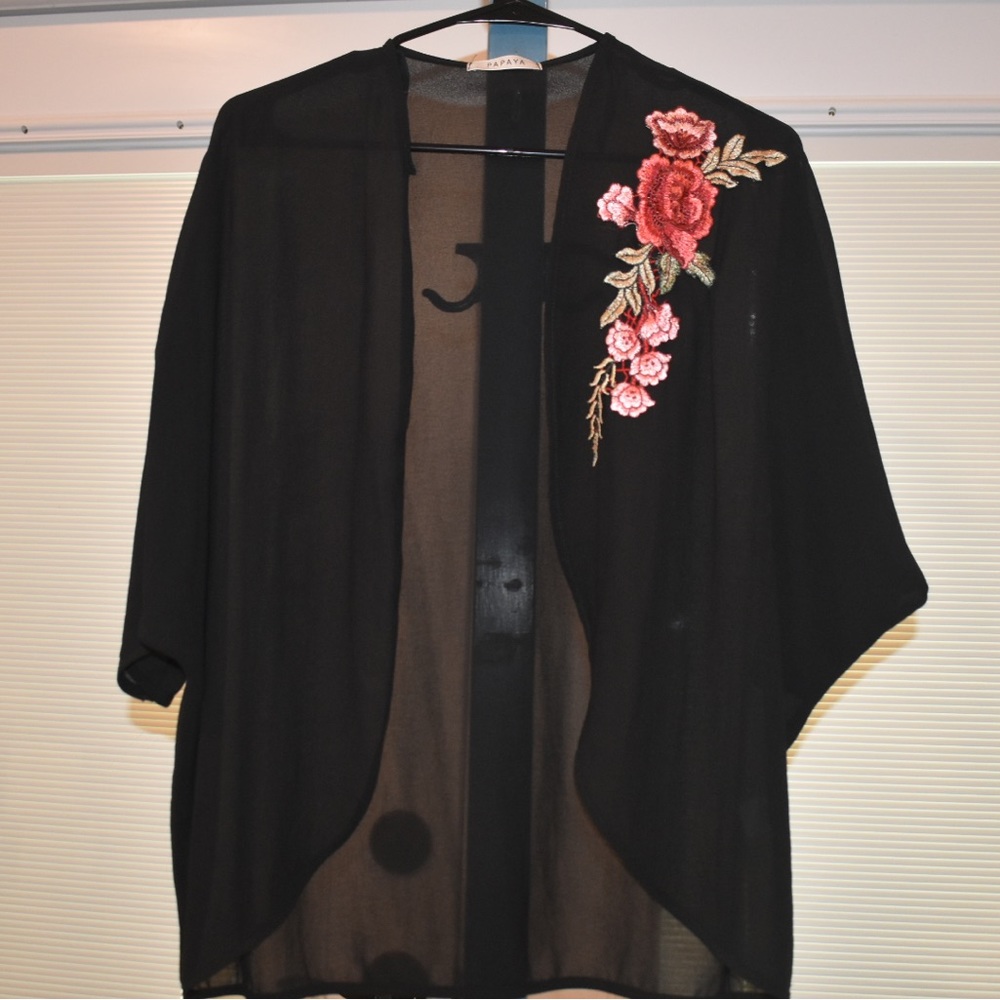 Half sleeve cover up shirt, Semi Sheer Cardigan